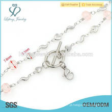 Top design 316l colar de aço inoxidável para as mulheres, tipos de correntes de prata